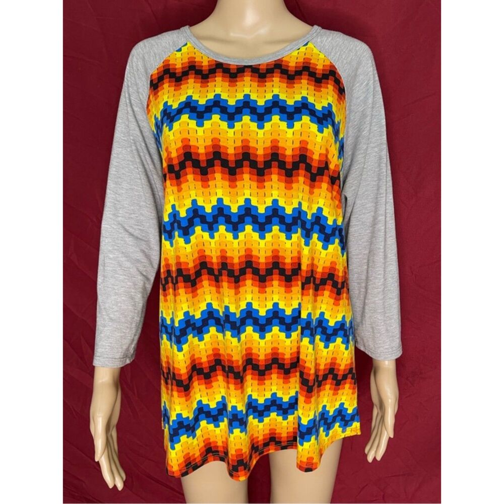 LuLaRoe Randy Autism Awareness Raglan Tee Size 2XL